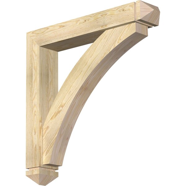 Ekena Millwork Thorton Arts and Crafts Rough Sawn Bracket w/ Offset Brace, Douglas Fir, 6"W x 34"D x 34"H BKT0604X34X34THR03RDF - main